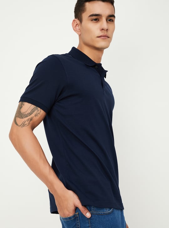 Men Regular Fit Solid Polo T-shirt