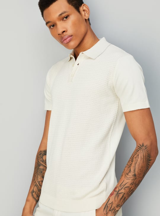 Men Knitted Polo T-shirt