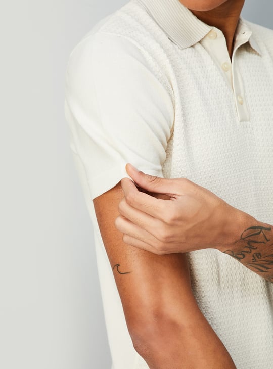 Men Knitted Polo T-shirt