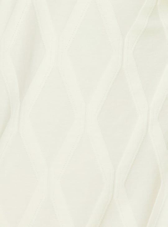 Men Slim Fit Textured Zipper Polo T-shirt