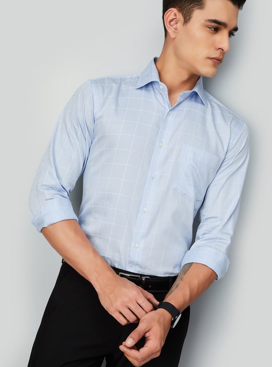Men Regular Fit Checked Formal Shirt