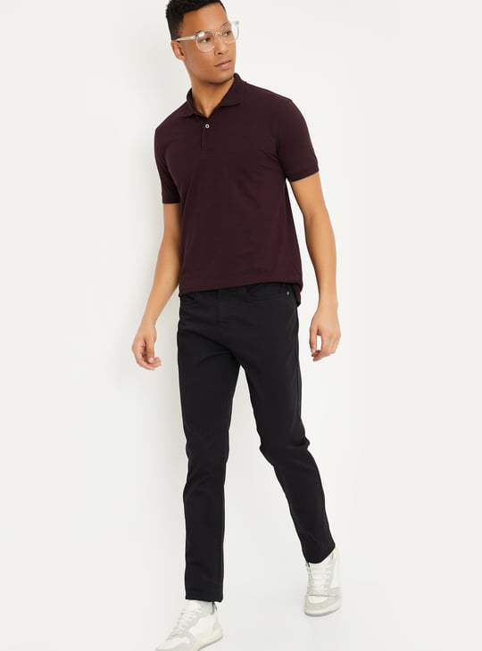 Men Slim Fit Solid Polo T-shirt