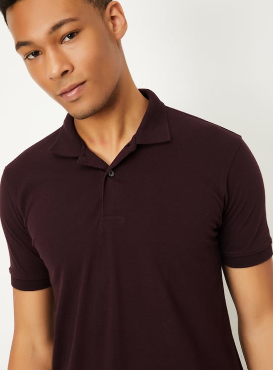 Men Slim Fit Solid Polo T-shirt