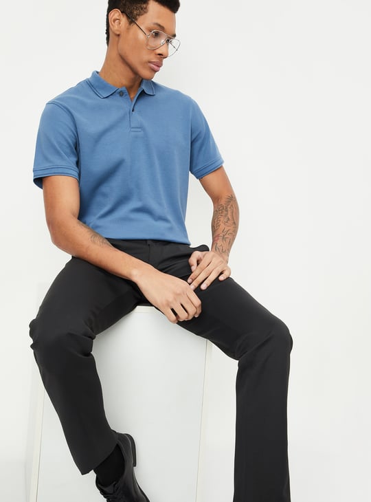 Men Solid Regular Fit Polo T-shirt