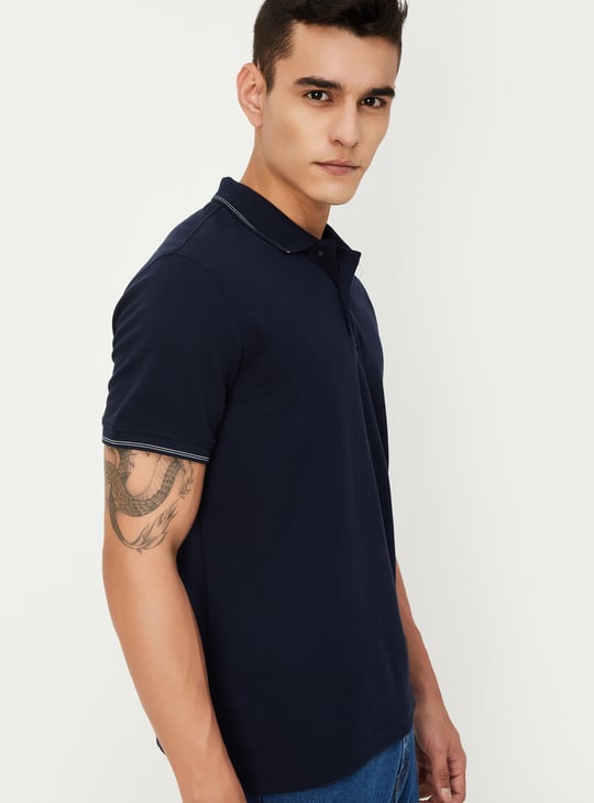 Men Solid Regular Fit Polo T-shirt