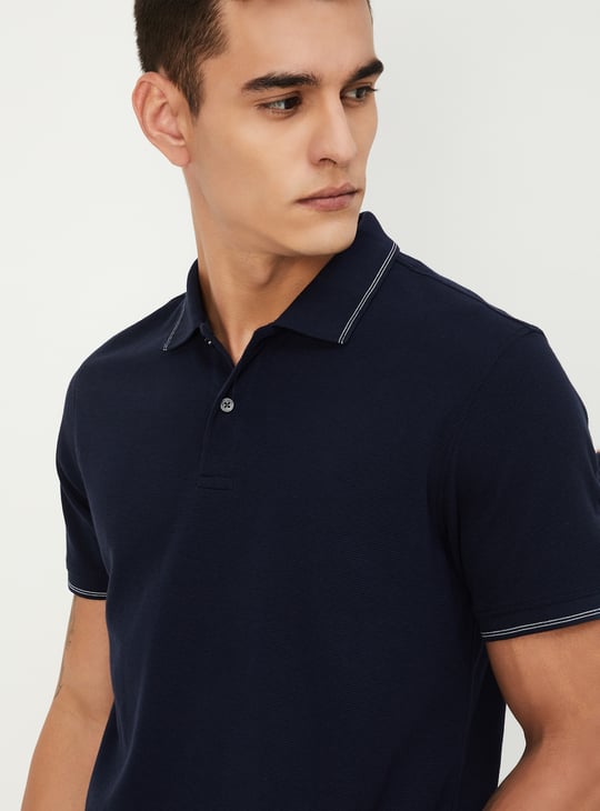 Men Solid Regular Fit Polo T-shirt
