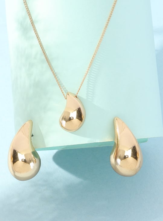Women Teardrop Necklace Set