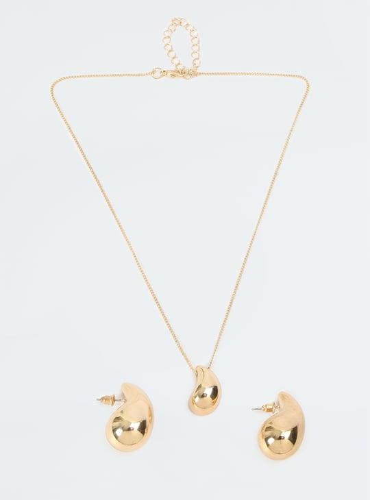 Women Teardrop Necklace Set