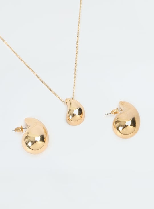 Women Teardrop Necklace Set