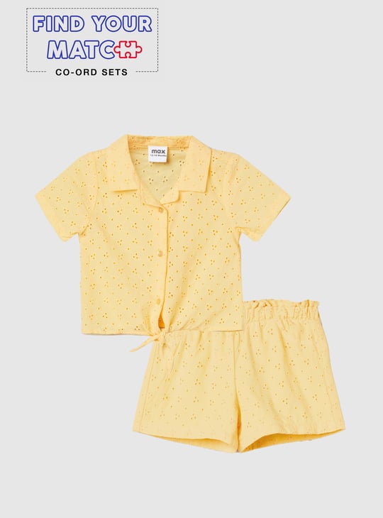 Girls Schiffli Casual Shorts