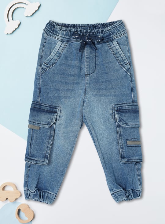 Boys Relaxed Fit Denim Cargo Joggers