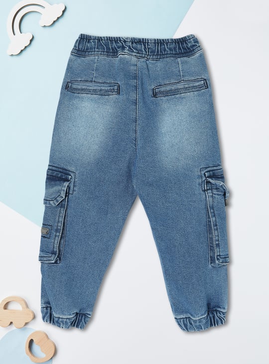 Boys Relaxed Fit Denim Cargo Joggers