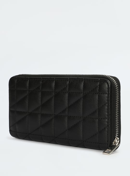 Women Quilted Zip Around Wallet