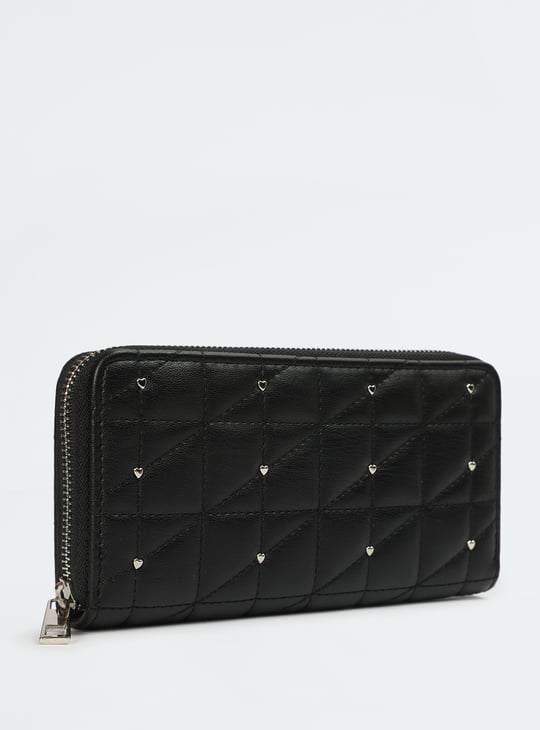 Women Quilted Zip Around Wallet