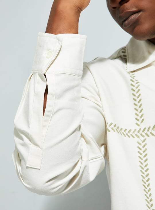 URB_N Men Relaxed Fit Embroidered Shirt