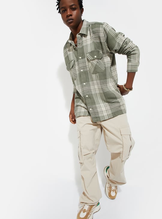 URB_N Men Oversized Checked Shacket