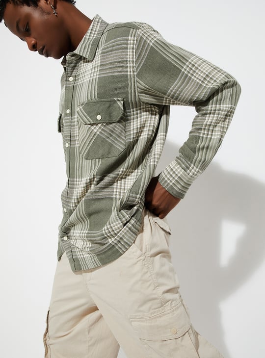 URB_N Men Oversized Checked Shacket
