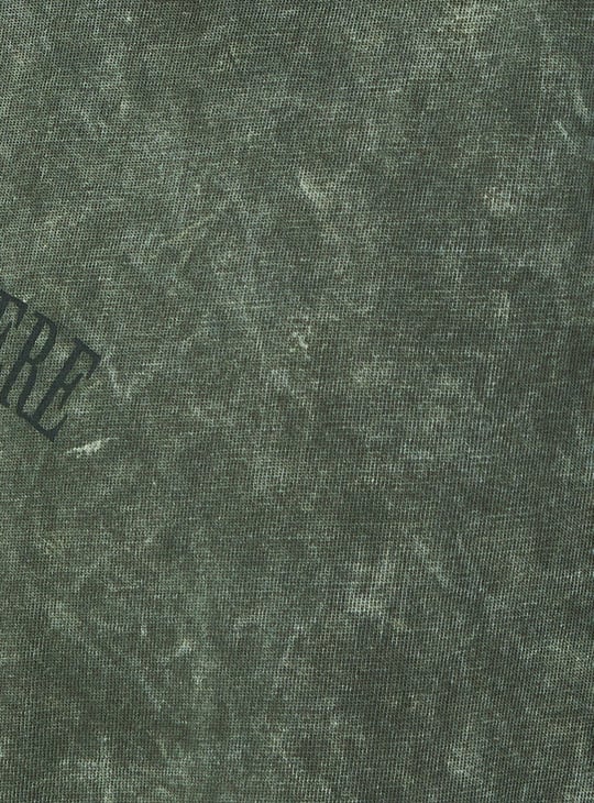 URB_N Men Oversized Acid Wash Back Printed T-shirt