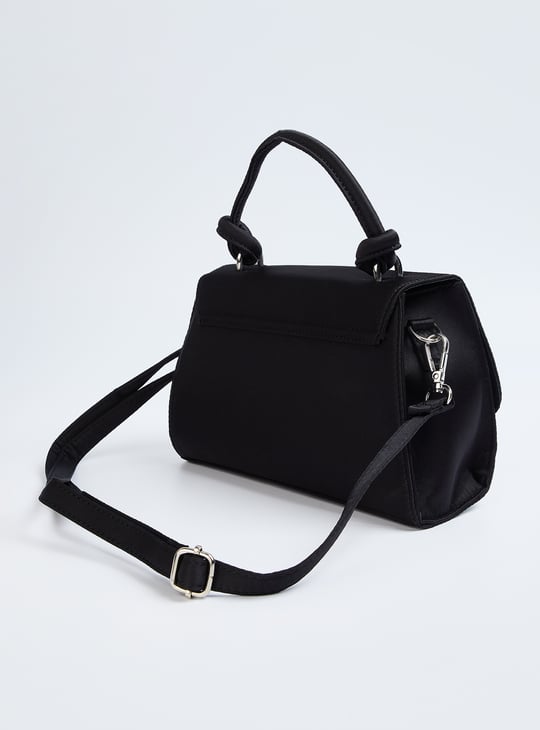 Women Embellished Sling Bag | Black | Polyester