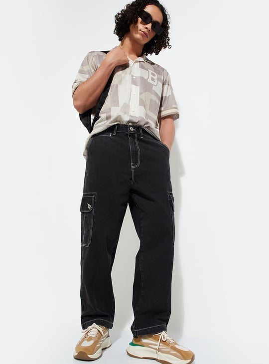 URB_N Men Loose Fit Cargo Jeans