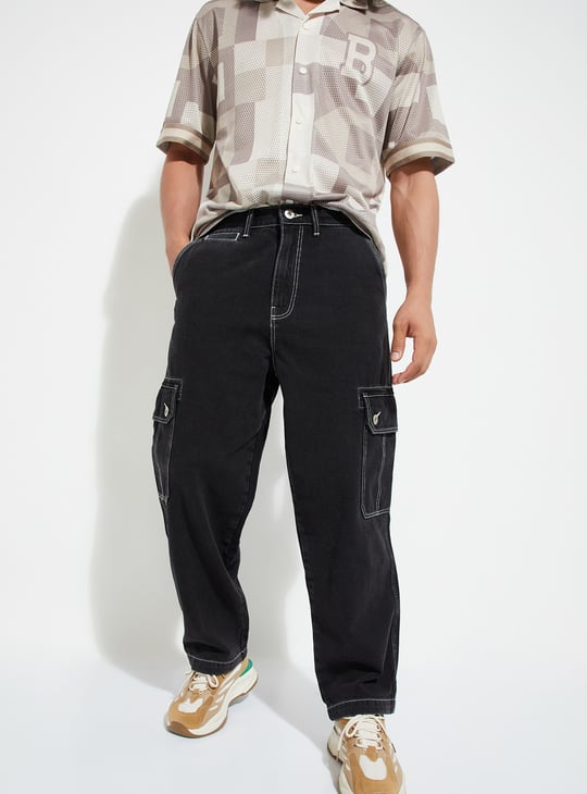 URB_N Men Loose Fit Cargo Jeans