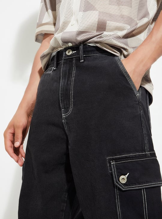 URB_N Men Loose Fit Cargo Jeans