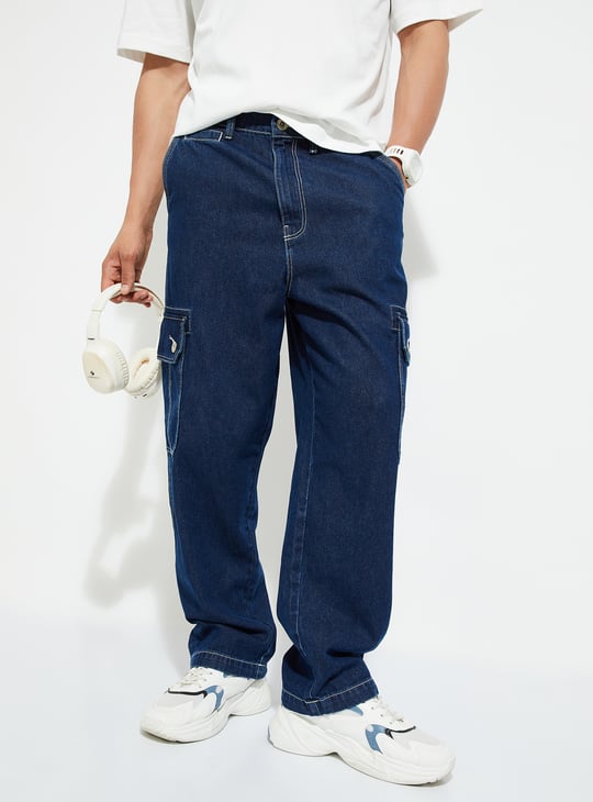 URB_N Men Loose Fit Cargo Jeans