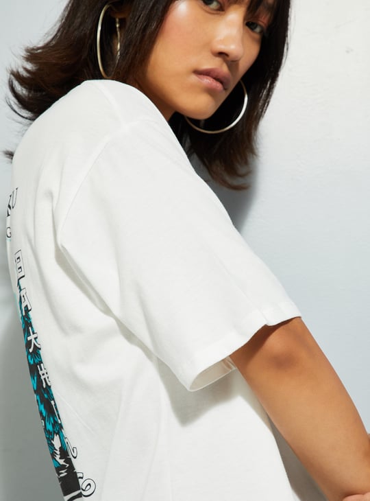 URB_N Women Oversized Back Printed T-shirt