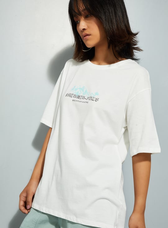 URB_N Women Oversized Back Printed T-shirt