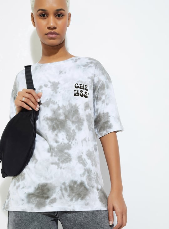 URB_N Women Tie Dye T-shirt Grey T-shirt