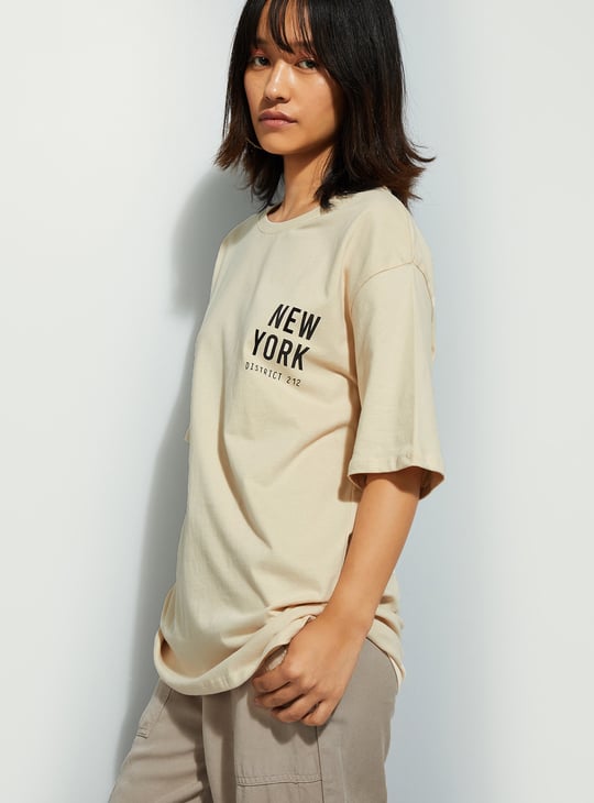 URB_N Women Oversized Back Printed T-shirt