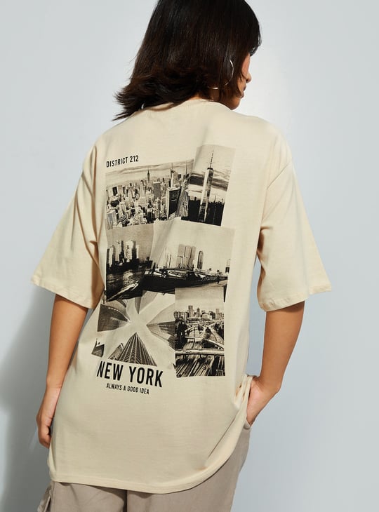 URB_N Women Oversized Back Printed T-shirt
