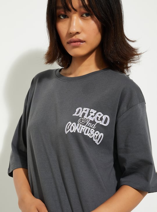 URB_N Women Oversized Back Printed T-shirt