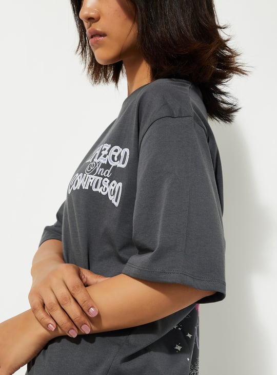 URB_N Women Oversized Back Printed T-shirt