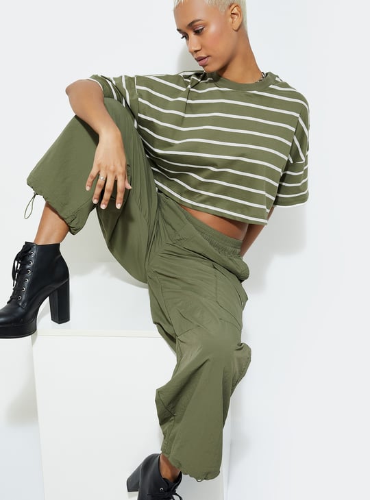 URB_N Women Boxy Fit Striped T-shirt