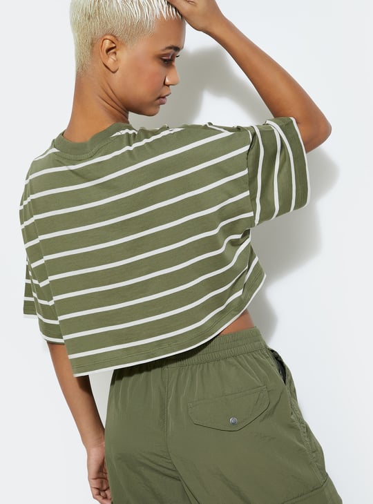 URB_N Women Boxy Fit Striped T-shirt