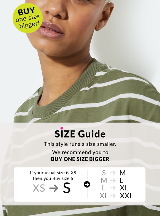 URB_N Women Boxy Fit Striped T-shirt