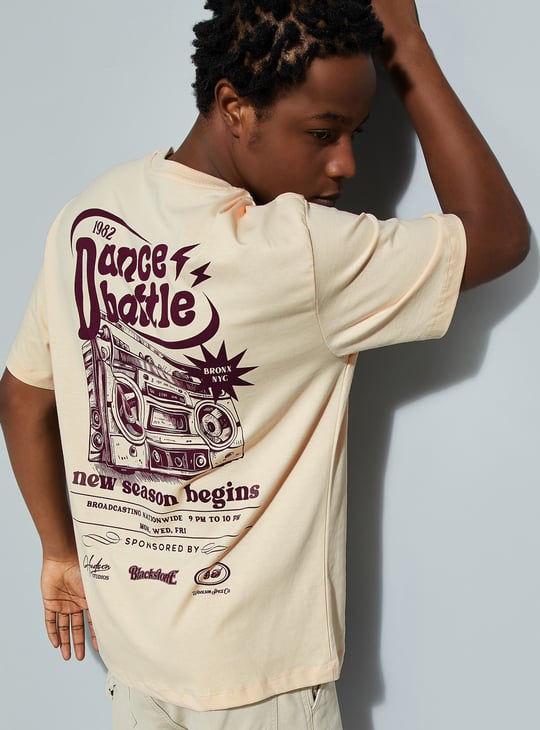 URB_N Men Oversized Back Graphic Printed T-shirt Printed