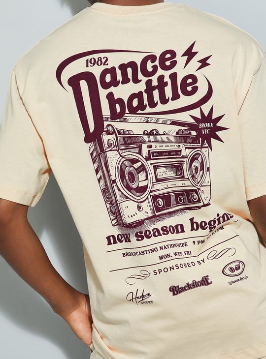 URB_N Men Oversized Back Graphic Printed T-shirt