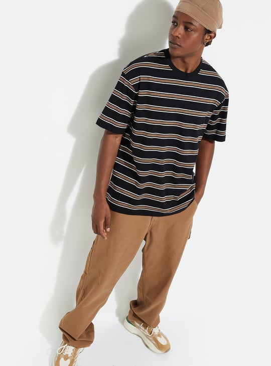 URB_N Men Oversized Striped T-shirt