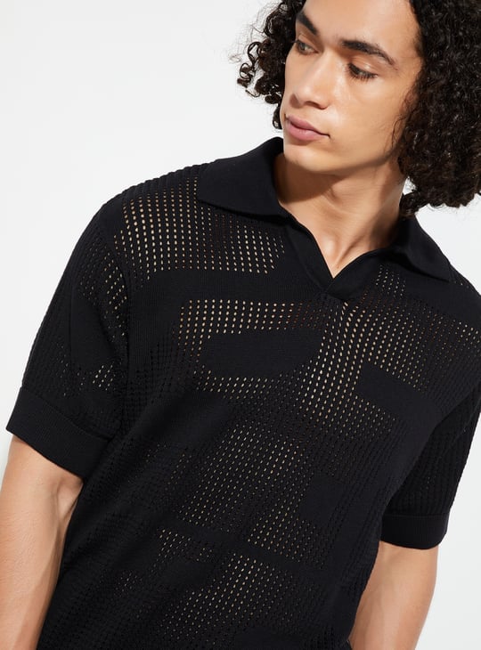 トップス MESH POLO COCONUT MILK L Buy URB_N Men Oversized Lazer Cut Polo T-shirt Online at just Rs