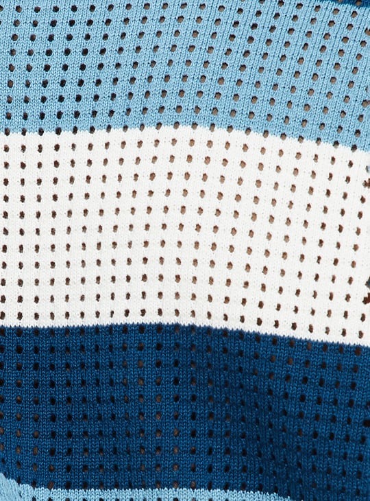 URB_N Men Oversized Striped Polo T-shirt