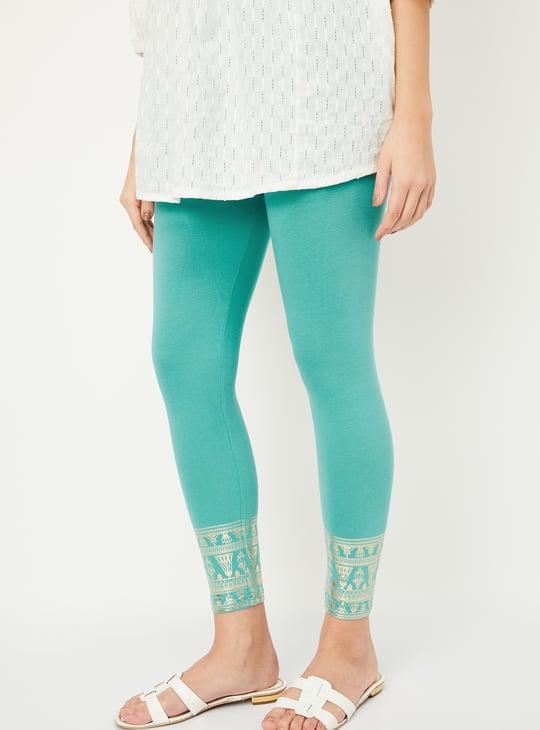 Women Foil Printed Ankle-Length Leggings