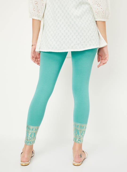 Women Foil Printed Ankle-Length Leggings