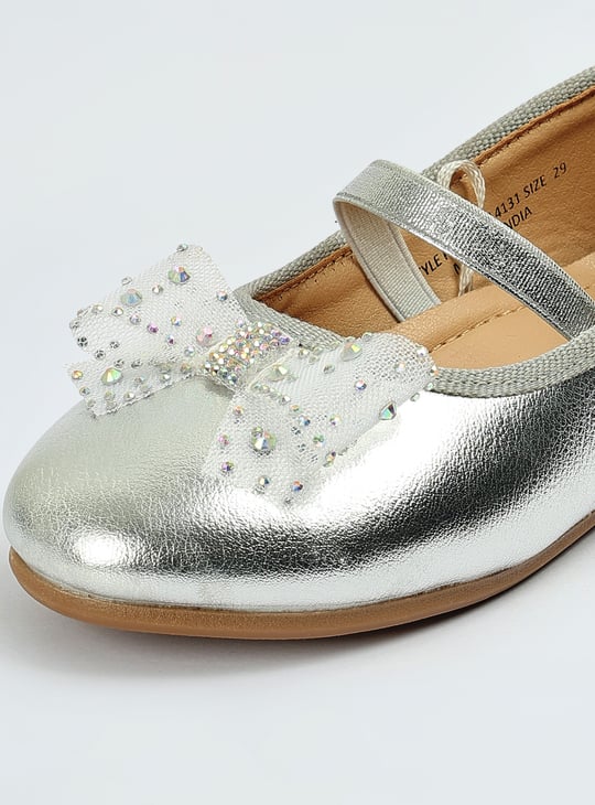 Footwear Ballet Shoes Matalan Girls Metallic Ballerinas With Bow