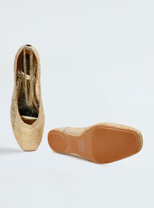 Women Embellished Ballerinas Yellow PU