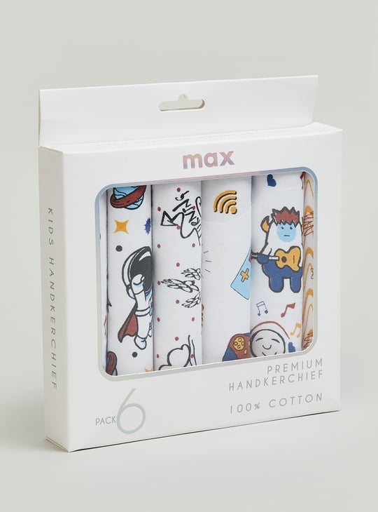 Kids Printed Handkerchief - Pack of 6