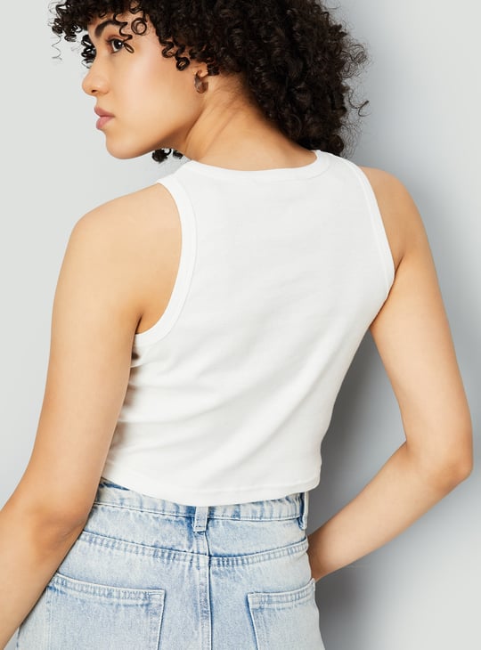 Women Ribbed Sleeveless Crop Top