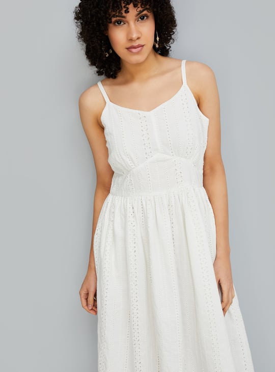Women Schiffli Fit & Flare Dress