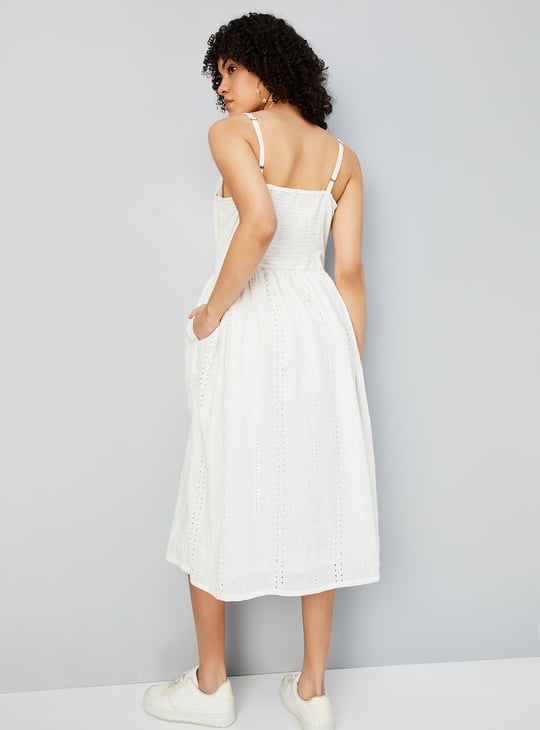 Women Schiffli Fit & Flare Dress
